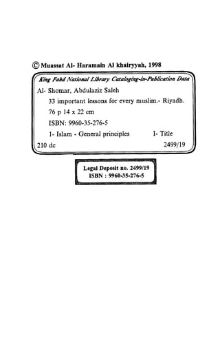 33 LESSONS FOR EVERY MUSLIM | PDF