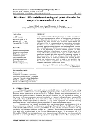 Distributed differential beamforming and power allocation for ...