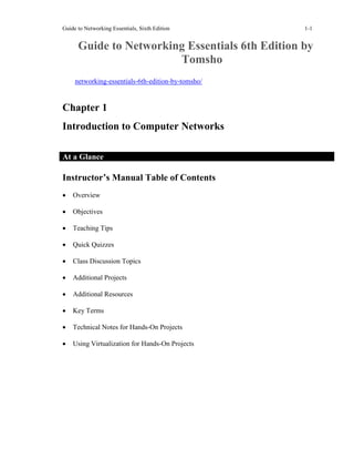 Comprehensive Solution Manual for Guide to Networking Essentials 6th ...