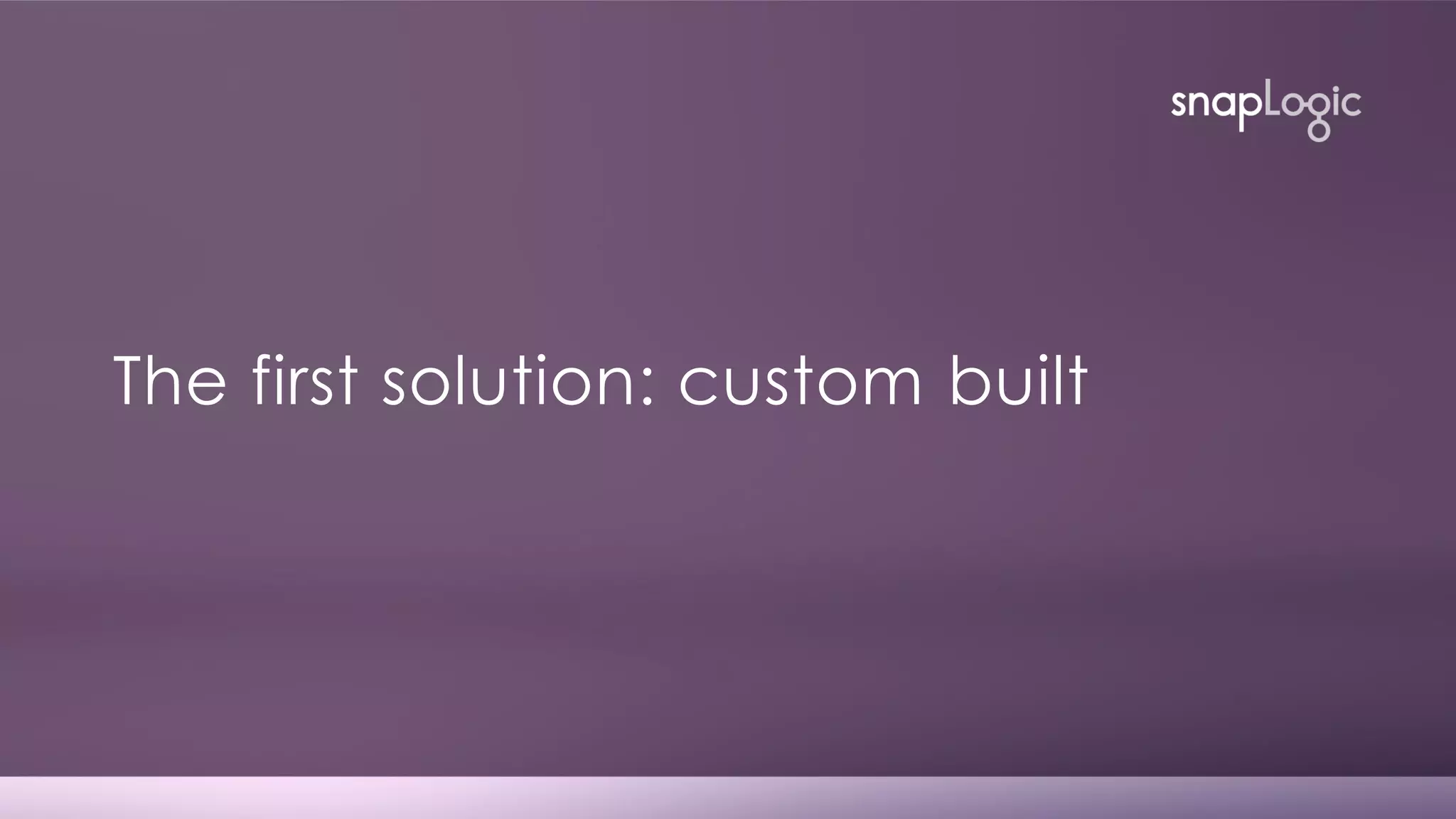corporate overview
The first solution: custom built
 