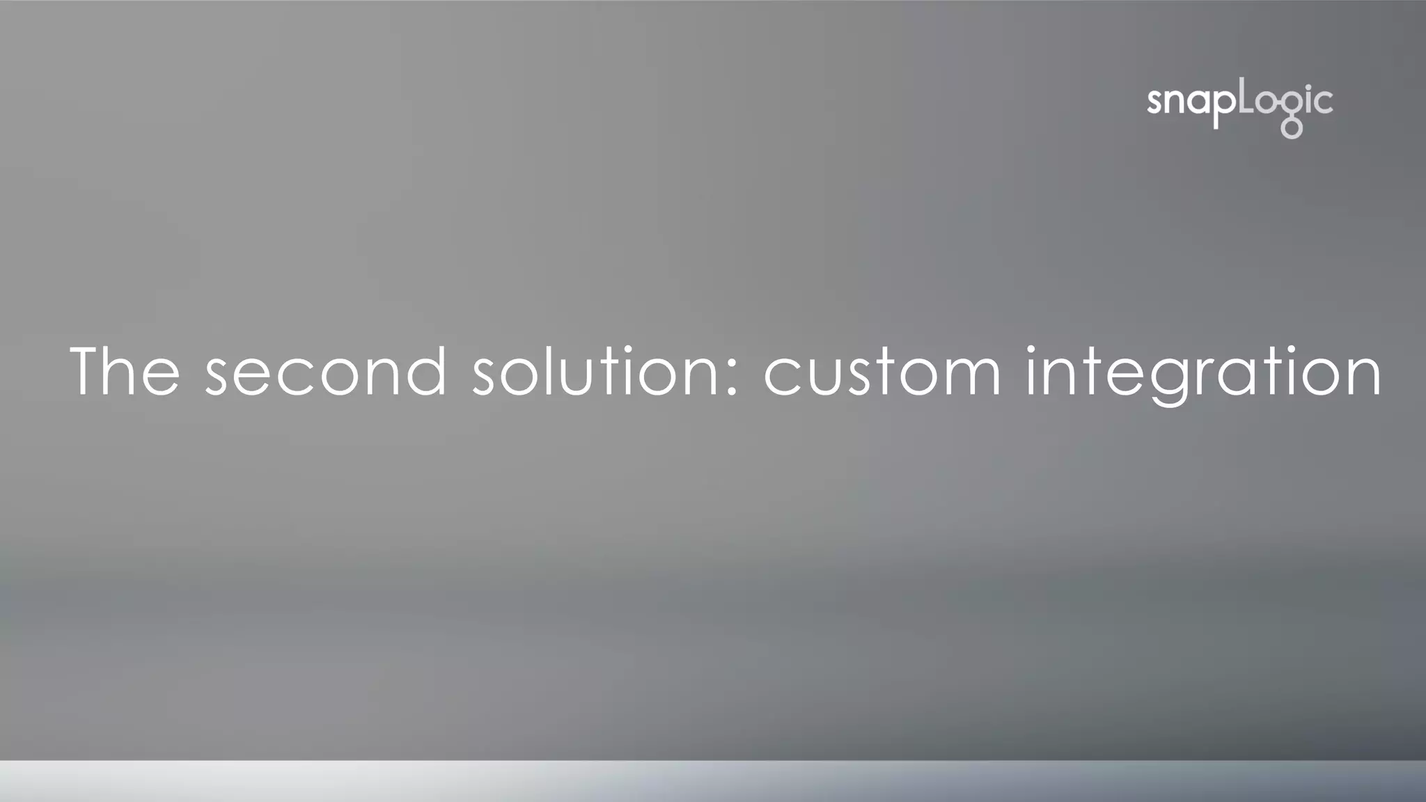 corporate overview
The second solution: custom integration
 
