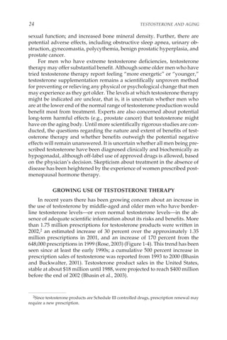 Testosterone and Aging Institute Of Medicine | PDF