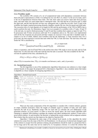 Optimized scheduling of scientific workflows based on iterated local ...