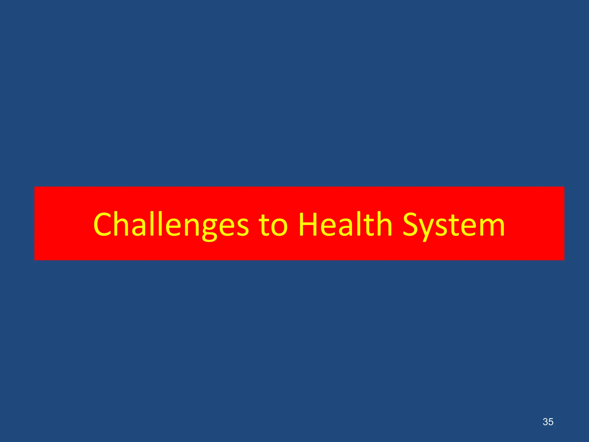 Challenges to Health System
35
 