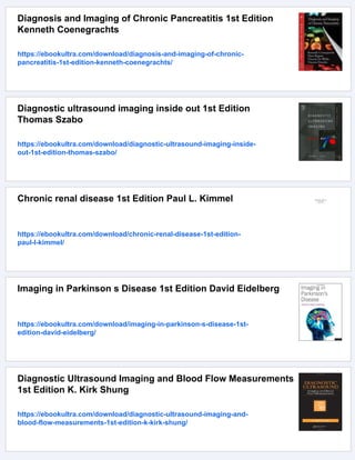 Ultrasound Imaging in Acute and Chronic Kidney Disease 1st Edition M ...