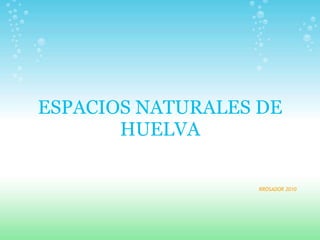 ESPACIOS NATURALES DE
       HUELVA

                  RROSADOR 2010
 