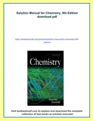 Solution Manual for Chemistry, 9th Edition | PDF