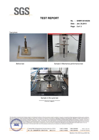 SGS 30000 times life cycle test report | PDF