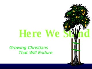 Here We Stand Growing Christians  That Will Endure 
