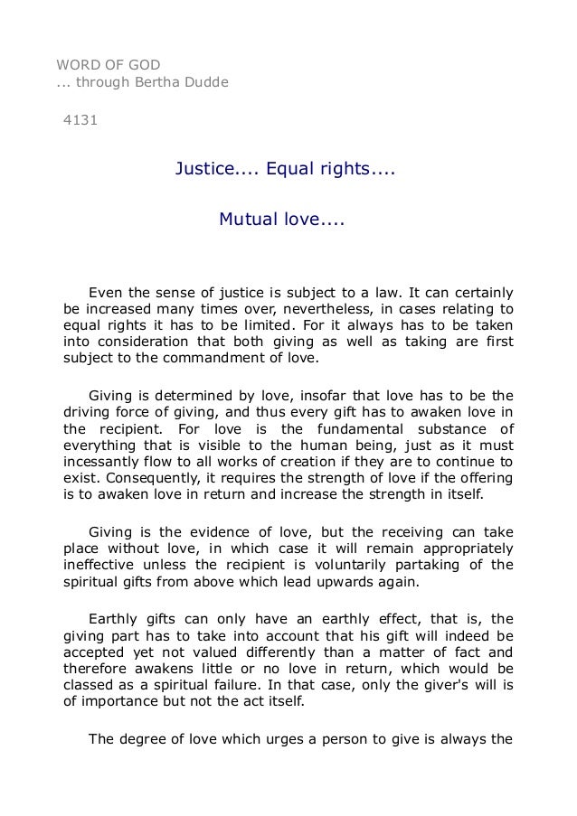 Word Of Through Bertha Dudde Justice Equal Decisive Factor Word Of Through Bertha Dudde Justice Equal Decisive Factor