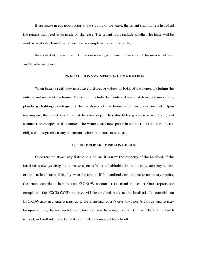 sample letters to landlords for repairs