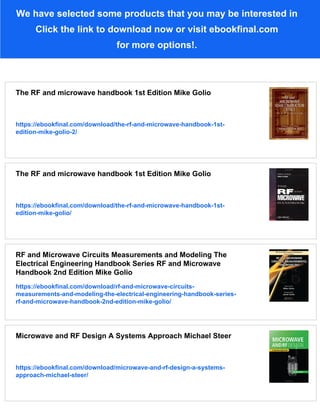 Practical Rf Handbook.pdf The RF Transmission Systems Handbook 1st Edition Carl Trindle | PDF