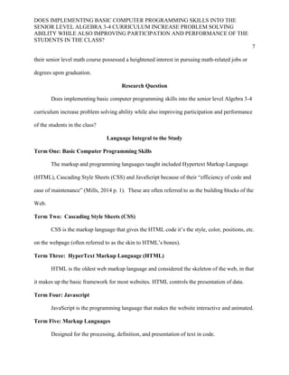 Computer Programming in High School: Research Paper | PDF