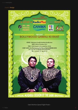 work examples
6Portfolio
work examples
- Sabri Brothers Qawali Night Poster -
Graphic Design
 