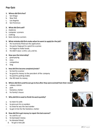The Pursuit of Happyness - Student Workbook