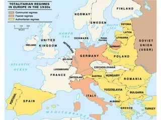 Kohti diktatuuria 
o Maailmansotien välisenä aikana (1920 – 30 – 
luvuilla) iso osa Euroopasta ajautui 
oikeistodiktatuure...