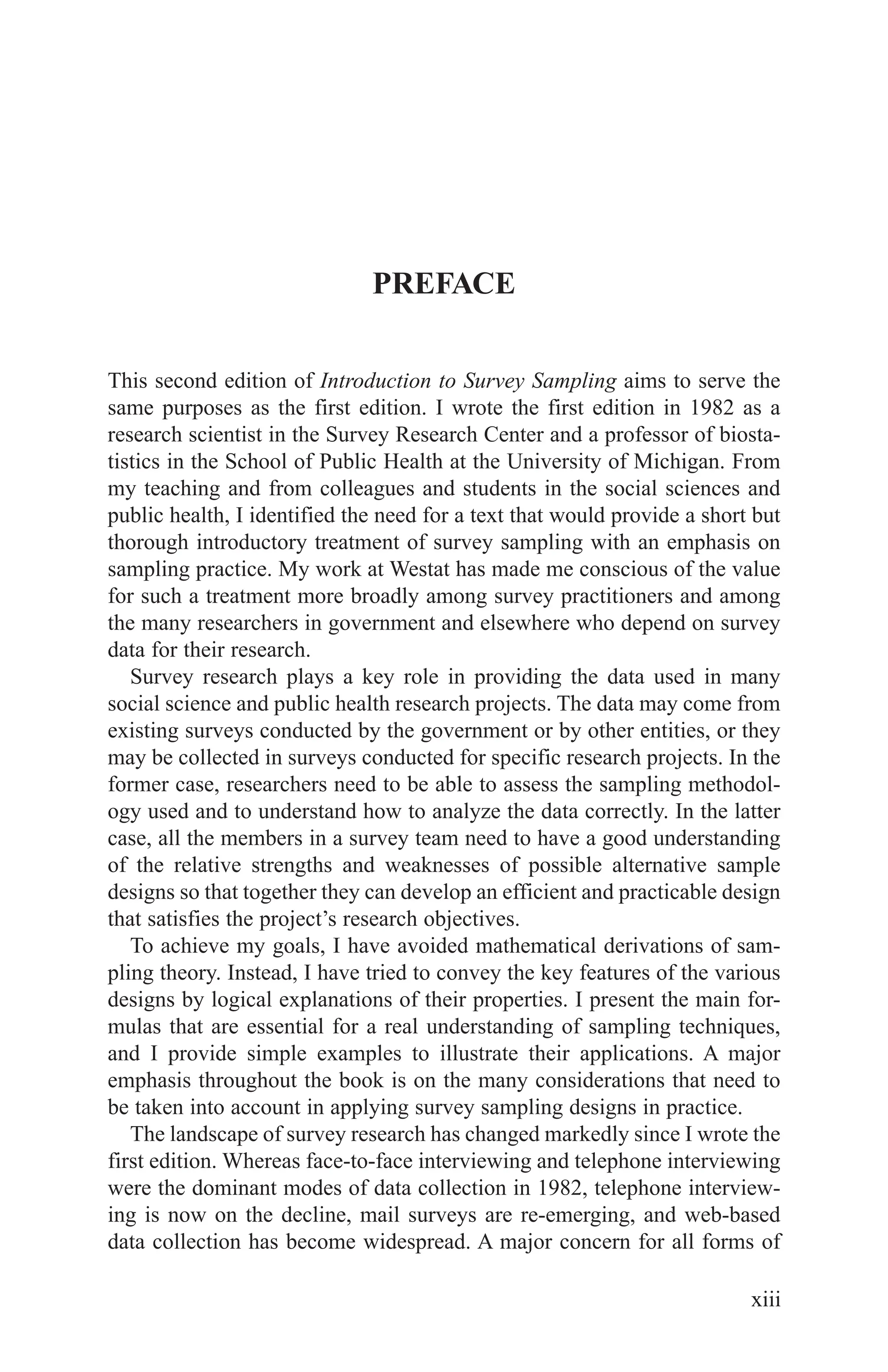 Introduction to Survey Sampling Second Edition Graham Kalton | PDF