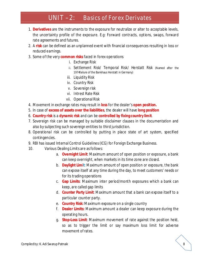 Basics of forex derivatives
