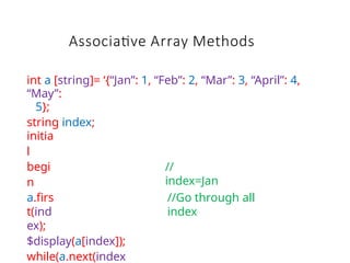 Systemverilog String Array system verilog complete details with introduction | PPTX