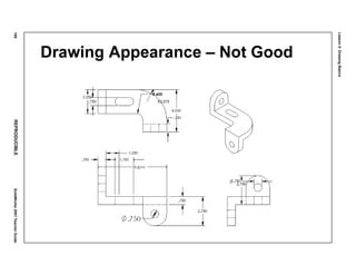 Lesson4:DrawingBasics
168REPRODUCIBLESolidWorks2001TeacherGuide
Drawing Appearance – Not Good
 