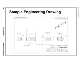 Lesson4:DrawingBasics
158REPRODUCIBLESolidWorks2001TeacherGuide
Sample Engineering Drawing
 