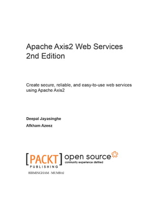 Apache Axis2 Web Services 2nd Edition Deepal Jayasinghe | PDF