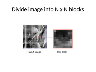 Divide image into N x N blocks
 
