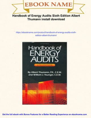 Handbook of Energy Audits Sixth Edition Albert Thumann | PDF
