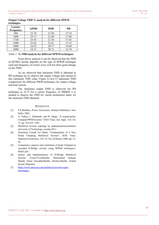 Simulation of Five Level Diode Clamped Multilevel Inverter | PDF
