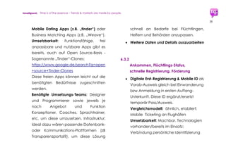 trendquest. Time is of the essence – Trends & Markets & People.
38
 Das Willkommensnetz – campact!
Karte: über 1000 europäische Initiativen
https://willkommensnetz.campact.de/#
!/containers/das-willkommensnetz
 Förderverein Pro Asyl e.V.
http://www.proasyl.de/de/ueber-
uns/foerderverein/mitmachen
 Weitere
7.1.8 Sachspenden und Hilfe
 Bedarfsliste Kleiderkammer Messeh. HH
http://zusammenschmeissen.de
 helfenhelfen.social
Hilfe f.Flüchtlinge u Helfer, Sachspenden
http://www.helfenhelfen.social
 Ich-nehm-das-mit
Spenden-Mitfahrzentrale, Hamburg
http://www.ich-nehm-das-mit.de
 helphelp2 – bringt Organisationen und
Helfer und Spender zusammen
https://helphelp2.com
 w2eu.info – Welcome to Europe
Informationen f, Flüchtlinge & Migranten
http://w2eu.info
 Weitere
 