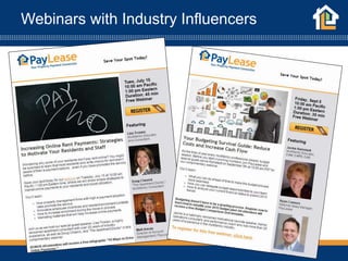 Webinars with Industry Influencers
 