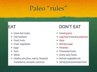 Paleo “rules”
 