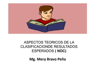 ASPECTOS TEORICOS DE LA
CLASIFICACIONDE RESULTADOS
     ESPERADOS ( NOC)

    Mg. Mery Bravo Peña
 