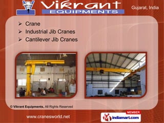 Jib Cranes by Vikrant Equipments Ahmedabad
