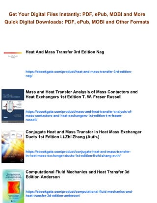Fluid Flow Heat and Mass Transfer at Bodies of Different Shapes ...