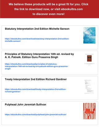 Statutory Interpretation 2nd Edition Ruth Sullivan | PDF