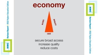 economy
secure broad access
increase quality
reduce costs
 