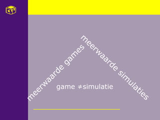 meerwaarde games   meerwaarde simulaties game ≠simulatie 