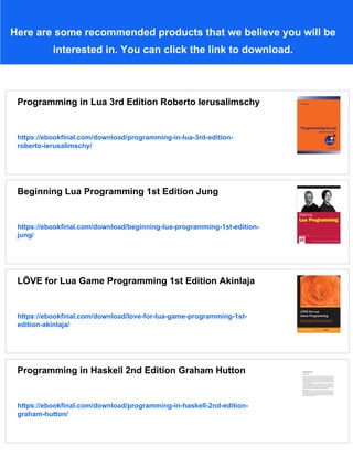 Programming in Lua 2nd Edition Roberto Ierusalimschy | PDF