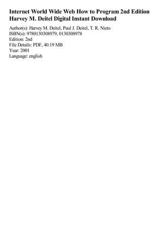 Internet World Wide Web How to Program 2nd Edition Harvey M. Deitel | PDF