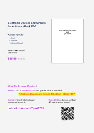 Comprehensive Guide to Electronic Devices and Circuits for Engineering ...