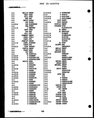 REF ID:A64554
~
A-A BELLIG ERENT A-A(4)A D ETERMINED
A-A BESI EGED A-A D EVELOP
A-A BILL ETED A-A(3)A D EVELOPED
A-A BRE EZE A-A(4)A D EVELOPMENT
A-A. BRIDG EHEAD A-A DIFF ERENT
A-A CAR ELESS A-A(2)A DIFF ERENCE
A-A(3)A CAR ELESSNESS A-A DISPLAC EMENT
A-A CEM ETERY A-A DYNAMOM ETER
A-A(l)A C EMETERY A-A ELECTRICITY
A-A CENT ERED A-A EL EMENT
A-A CHE ESE A-A EL EMENTARY
A-A COLL EGE A-A(l)A ELEMENT
A-A COMMENC EMENT A-A(l)A ELEMENTARY
A-A COMPL ETELY A-A(3)A ELEVATE
A-A COMPL ETE A-A ELEVATION
A-A COMPLET ENESS A-A(l)A ELEVEN
A-A(l)A COMPL ETENESS A-A EL EVEN
A-A CONCR ETE A-A ELSEWH ERE
A-A(2)A CONF ERENCE A-A(2)A EMERGENCY
A-A CONFIN EMENT A-A EMPLAC EMENT
A-A CONQU ERED A-A ENCIPH ERED
A-A COV ERED A-A ENCOUNT ERED
I'
A-A CR EDENTIAL A-A(2)A ENEMIES
A-A(2)A D ECEMBER A-A ENEMY
A-A(7)A D ECENTRALIZE A-A(6)A ENEMYPLANES
A-A(7)A D ECENTRALIZED A-A ENEMYTANKS
A-A DECIPH ERED A-A ENFORC EMENT
A-A D EFEAT A-A ENGAG EMENT
A-A(2)A D EFEATED A-A ENTANGL EMENT
A-A D EFECT A-A EVERY
A-A(4)A D EFECTIVE A-A EXCIT EMENT
A-A D EFEND A-A(5)A EXECUTIVE
A-A(2)A D EFENDER A-A(4)A EXERCISE
A-A(2)A D EFENDED A-A EXTR EME
A-A(2)A D EFENSE A-A EYE
A-A(4)A D EFENSIVE A-A F EDERAL
A-A D EFER A-A G ENERAL
A-A(2)A D EFERRED A-A G ENERALALARll
A-A D EPEND A-A G ENERALSTAFF
A-A D EPENDABILITY A-A GONIOM ETER
A-A(5)A D EPENDABLE A-A GYROM ETER
A-A(2)A D EPENDENT A-AA HAV EBEEN
A-A D ESERT A-A H ERE
A-A(2)A D ESERTED A-A HIND ERED
A-A(2)A D ESERTER A-A HYDROM ETER
A-A D ETECTOR A-A HYGROM ETER
A-A D ETENTION A-A IC EBERG
A-A(6)A D ETERIORATE A-A IMPROV EMENT
A-A D ETERMINATION A-A(2)A INCOMP ETENCE
A-A(4)A D ETERYINE A-A INCOMP ETENT
 