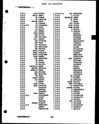 REF ID:A64554
CcmrmBlffBfi
A(3)A EIGH TEENTH A(3)A(l)A UNI TEDSTATES
A(3)A ENLIS TMENT A(3)A U TILITY
A(3)A ES TIMATE A(3)A WARDEPAR TMENT
A(3)A ES TIMATION A(3)A WI THOUT
A(3)A ESTIMA TEDAT A(3)A B UREAU
A(3)A ES TIMATES A(3)A CHA UFFEUR
A(3)A(3)A ES TIMATEDAT A(3)A CIRC UITOUS
A(3)A EX TRACT A(3)A COMM UNIQUE
A(3)A FA TALITY A(3)A S URPLUS
A(3)A FIF TEENTH A(3)A S URROUND
A(3)A FOUR TEENTH A(3)A UNUSUAL
A(3)A HOS TILITY A(3)A WESTWARD
A(3)A HOS TILITIES A(3)A WINDWARD
A(3)A ILLI TERATE A(4)A ADJUTANT
A(3)A INS TITUTION A(4)A AERONAUTICS
A(3)A INS TRUCT A(4)A AIRCRAFT
A(3)A INS TRUCTION A(4)A AIRPLANE
A(3)A INS TRUCTIONS A(4)A ALASKA
A(3)A INS TRUCTOR A(4)A ALLOCATION
A(3)A INVES TIGATE A(4)A ALLOWANCE
.. A(3)A INVES TIGATION A(4)A ALMANAC
A(3)A INVES TIGATIONS A(4)A AMBULANCE
A(3)A NINE TEENTH A(4)A ANTEDATING
A(3)A OBS TRUCTIONS A(4)A ANTI AIRCRAFT
A(3)A OU TPOST A(4)A ANTITANK
A(3)A OU TPOSTS A(4)A APPARATUS
A(3)A PA TRIOTIC A(4)A APPROACH
A(3)A REAPPOIN TMENT A(4)A ARABIA
A(3)A RECONS TRUCTION A(4)A ARRIVAL
A(3)A REENLIS TMENT A(4)A ASSURANCE
A(3)A RES TRICTED A(4)A AUTOMATIC
A(3)A RES TRICTION A(4)A AVAILABLE
A(3)A RE TREAT A(4)A BE ACHHEAD
A(3)A SEVEN TEENTH A(4)A C AUSEWAY
A(3)A SIX TEENTH A(4)A CO ASTGUARD
A(3)A S TREET A(4)A GEOGR APHICAL
A(3)A SUBS TITUTE A(4)A IMPR ACTICABLE
A(3)A SUBS TITUTION A(4)A IN AUGURATION
A(3)A TAXATION A(4)A INTERN ATIONAL
A(3)A THATTHE A(4)A MARKSMANSHIP
A(3)A THIRTEEN A(4)A MATERIAL
A(3)A THIR TEENTH A(4)A N ATIONAL
• A(3)A(3)A THIRTEENTH A(4)A N ATIONALISM
A(3)A THIRTY A(4)A N ATIONALITY
A(3)A TRACT A(4)A N AUTICAL
A(3)A TRACTOR A(4)A NAV ALATTACK
A(3)A TRANSA TLANTIC A(4)A N AVALBASE
A(3)A(2)A TWENTIETH A(4)A N AVALBATTLE
A(3)A TWENTY A(4)A P ARAGRAPH
A(3)A TWENTYFIVE A(4)A p ARAI.LAX
J,.53
 