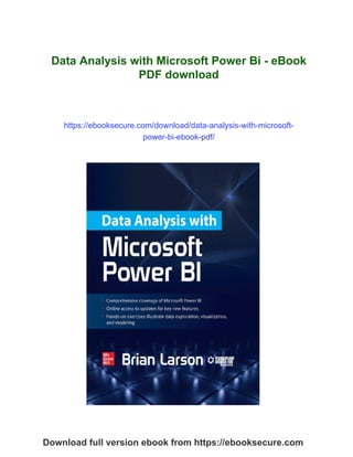 Data Analysis with Microsoft Power Bi - eBook PDF | PDF