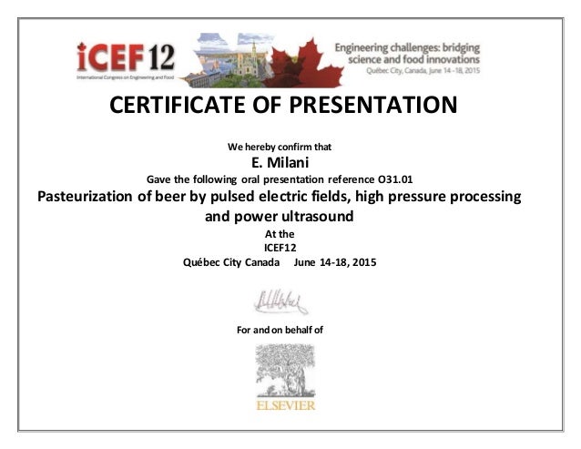presentation certificate