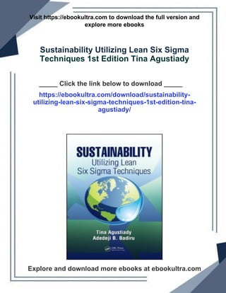 Sustainability Utilizing Lean Six Sigma Techniques 1st Edition Tina ...