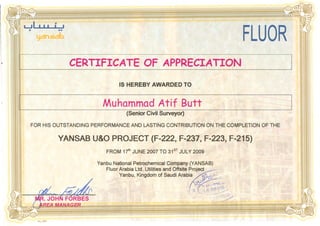 fluor Certificate