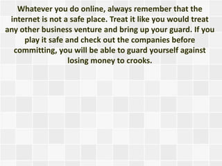 Online Scams How To Avoid Getting Fooled Ppt