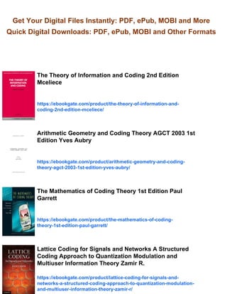 Advances in coding theory and crytography 1st Edition T. Shaska | PDF