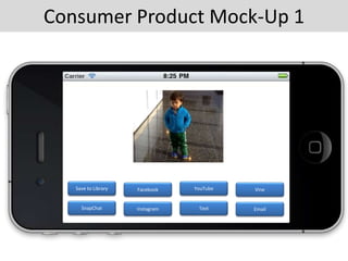 Ready to Share?
Save to Library Facebook YouTube Vine
SnapChat Instagram Text Email
Consumer Product Mock-Up 1
 